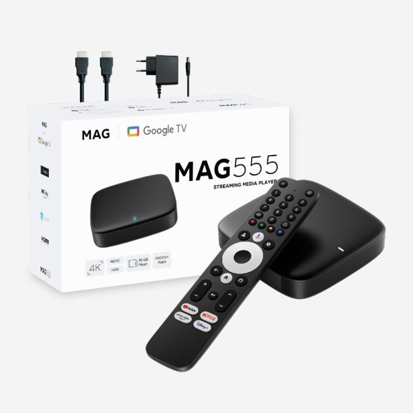 MAG555 – Google TV™ 4K Android Mediaspelare med Dual-Band WiFi