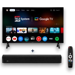 12V Cinema Paket med 24-tums Smart Google TV och 30W Soundbar för husvagn, husbil och båt.