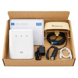 ZTE MF293N 4G LTE router 12V paket med extern Nordsat antenn för husvagn och husbil